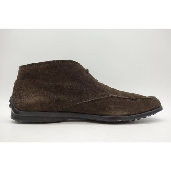 Tods Brown Leather Casual Lace Up Chukka Driving Ankle Boots Shoes Men\'s 7.5